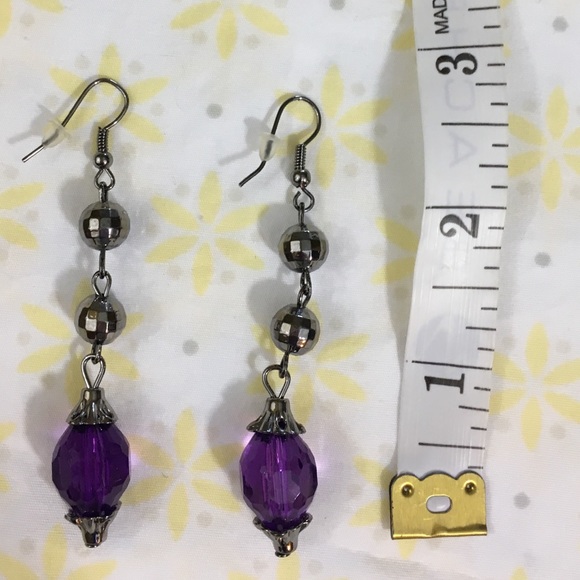 3/$20 Purple Drop Earrings - Picture 2 of 2